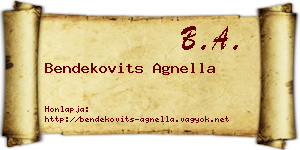 Bendekovits Agnella névjegykártya